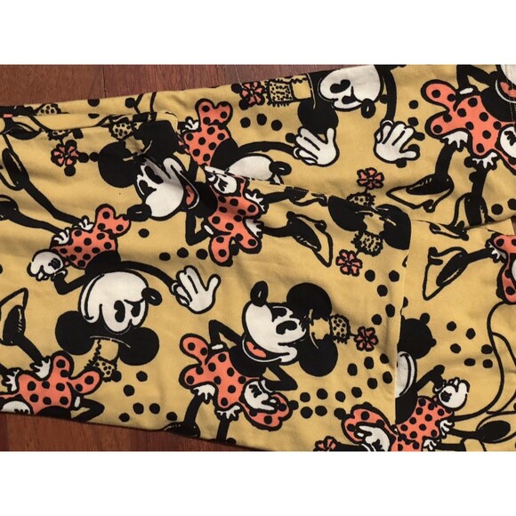 Womans  ONE SIZE LULAROE Leggings Disney yellow MINNIE MOUSE DISNEY  NEW OS - Picture 1 of 1